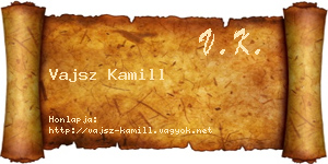 Vajsz Kamill névjegykártya